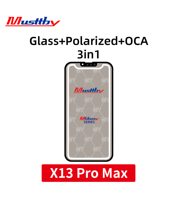 Стекло для переклейки iPhone 13 Pro Max + OCA + Polarized film Musttby MyGlass 1:1